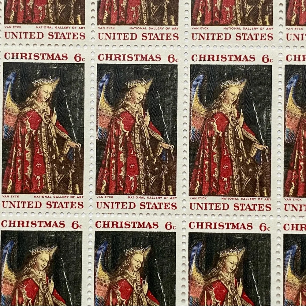 Christmas Stamp 1968 Van Eyck National Gallery of Art 6 Cent Sheet of 50 Mint
